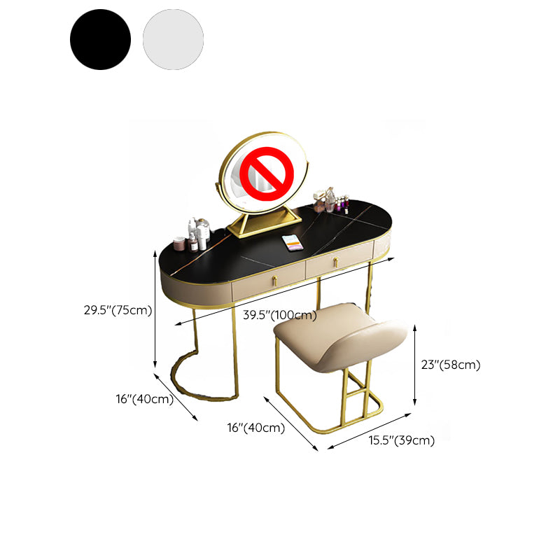 Mesa de tocador de pino glam con heces y 2 cajones de 15.74 "mesa de maquillaje ancha