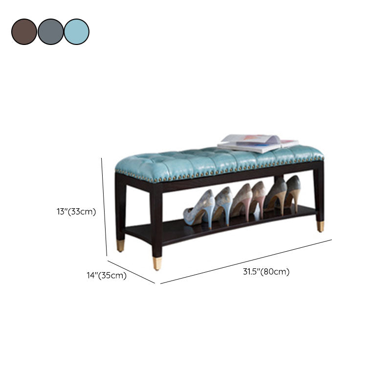 Traditional Entryway Bench Solid Wood Seating Bench with Upholstered Clearhalo 'Benches' 'Chairs & Seating' 'furn' 'furn_benches' 'Furniture' 'Living Room Furniture' 6764715