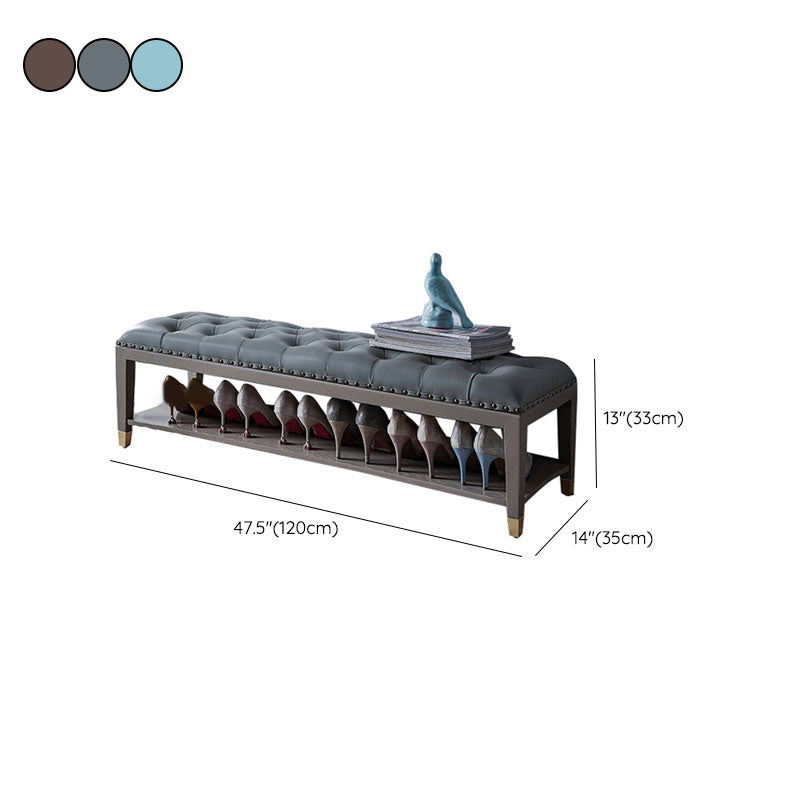 Traditional Entryway Bench Solid Wood Seating Bench with Upholstered Clearhalo 'Benches' 'Chairs & Seating' 'furn' 'furn_benches' 'Furniture' 'Living Room Furniture' 6764717