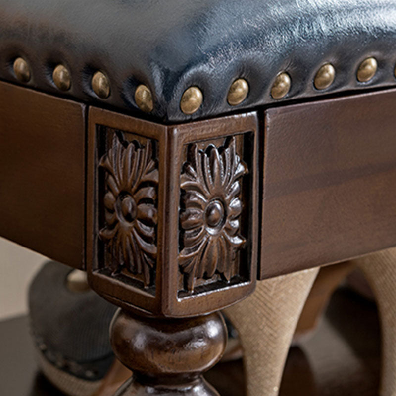 13.65-inch W Traditional Entryway Bench Solid Wood Bench with Upholstered Clearhalo 'Benches' 'Chairs & Seating' 'furn' 'furn_benches' 'Furniture' 'Living Room Furniture' 6764723