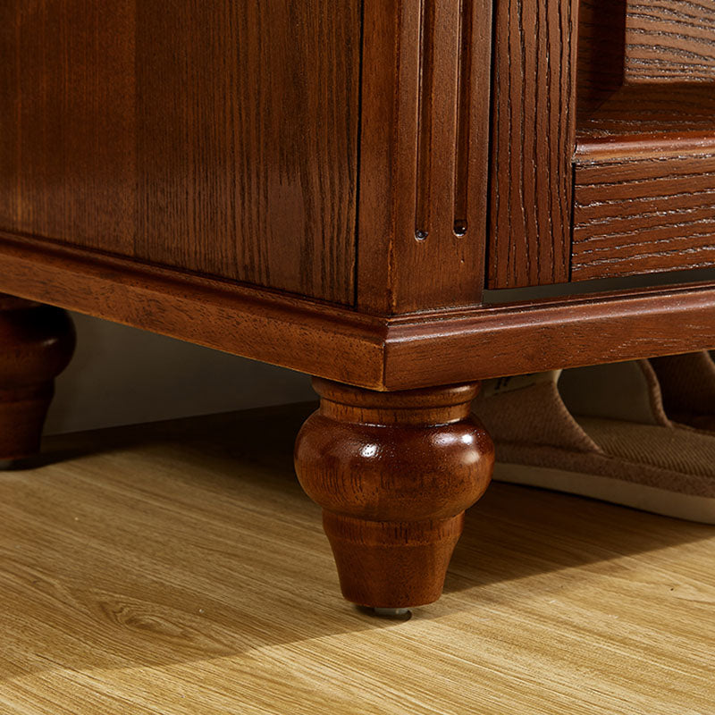 Traditional Entryway Bench Solid Wood Bench with Upholstered Clearhalo 'Benches' 'Chairs & Seating' 'furn' 'furn_benches' 'Furniture' 'Living Room Furniture' 6764759