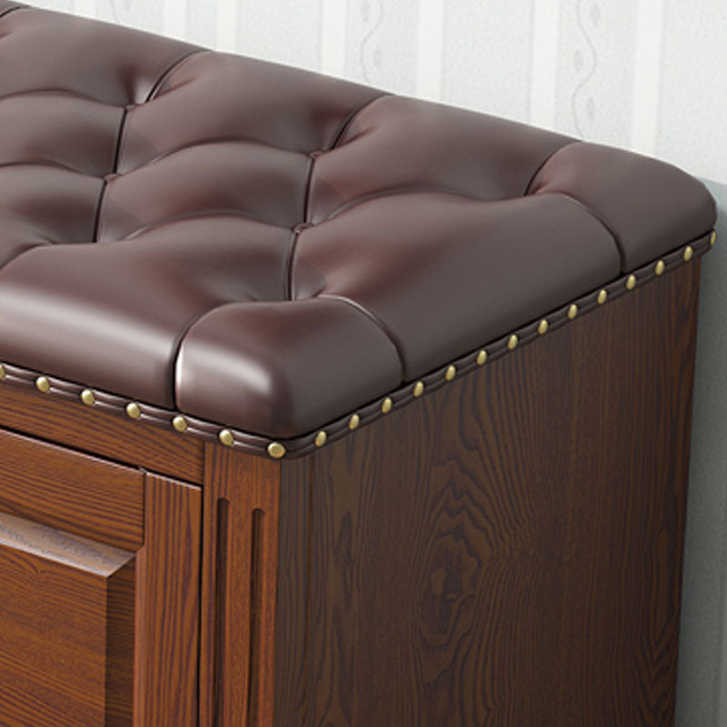 Traditional Entryway Bench Solid Wood Bench with Upholstered Clearhalo 'Benches' 'Chairs & Seating' 'furn' 'furn_benches' 'Furniture' 'Living Room Furniture' 6764761