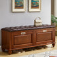Traditional Entryway Bench Solid Wood Bench with Upholstered 51"L x 12"W x 20"H Nut-Brown Clearhalo 'Benches' 'Chairs & Seating' 'furn' 'furn_benches' 'Furniture' 'Living Room Furniture' 6764765