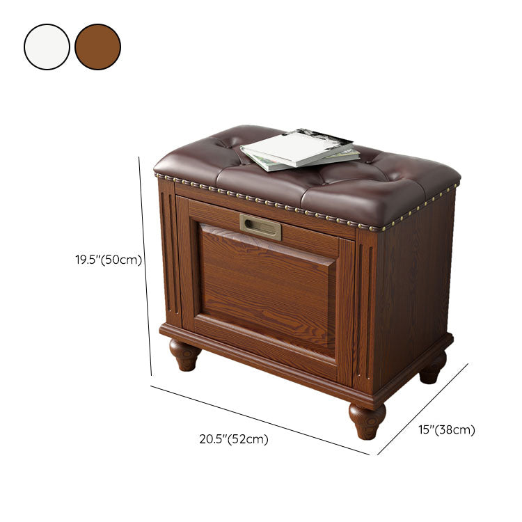 Traditional Entryway Bench Solid Wood Bench with Upholstered Clearhalo 'Benches' 'Chairs & Seating' 'furn' 'furn_benches' 'Furniture' 'Living Room Furniture' 6764775