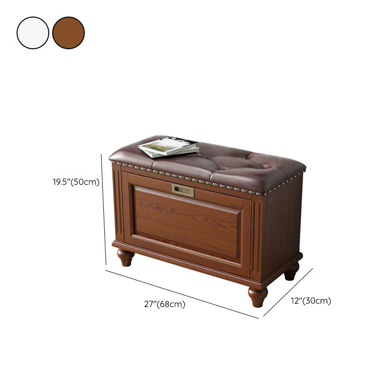 Traditional Entryway Bench Solid Wood Bench with Upholstered Clearhalo 'Benches' 'Chairs & Seating' 'furn' 'furn_benches' 'Furniture' 'Living Room Furniture' 6764777