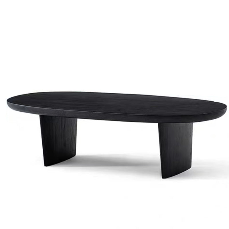 15"H Contemporary Coffee Table Solid Wood Black Single Cocktail Table 63"L x 18.9"W x 15.7"H Clearhalo 'Coffee & Accent Tables' 'Coffee Tables' 'coffee_tables' 'furn' 'furn_coffee_tables' 'Furniture' 'Living Room Furniture' 6765022