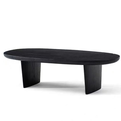 15"H Contemporary Coffee Table Solid Wood Black Single Cocktail Table 63"L x 18.9"W x 15.7"H Clearhalo 'Coffee & Accent Tables' 'Coffee Tables' 'coffee_tables' 'furn' 'furn_coffee_tables' 'Furniture' 'Living Room Furniture' 6765022