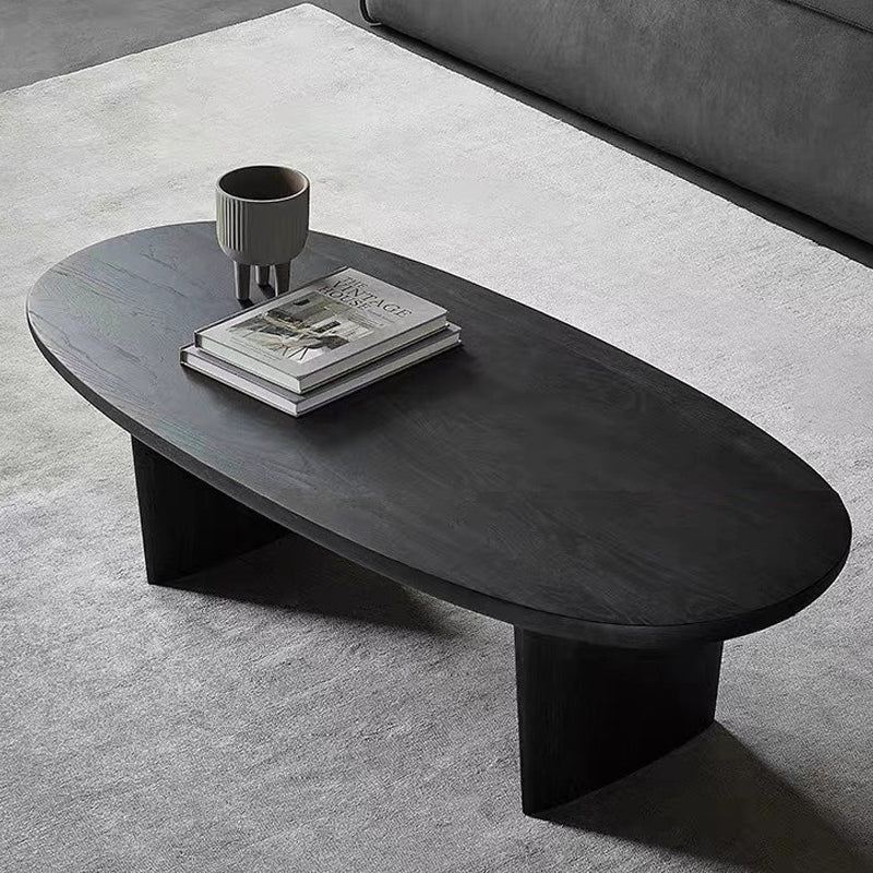 15"H Contemporary Coffee Table Solid Wood Black Single Cocktail Table Clearhalo 'Coffee & Accent Tables' 'Coffee Tables' 'coffee_tables' 'furn' 'furn_coffee_tables' 'Furniture' 'Living Room Furniture' 6765023