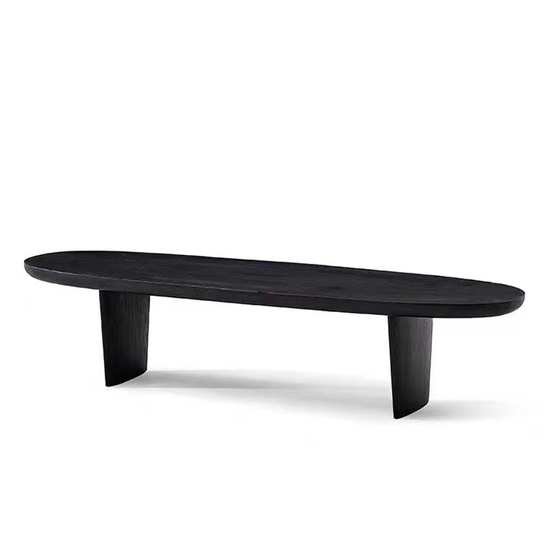 15"H Contemporary Coffee Table Solid Wood Black Single Cocktail Table Clearhalo 'Coffee & Accent Tables' 'Coffee Tables' 'coffee_tables' 'furn' 'furn_coffee_tables' 'Furniture' 'Living Room Furniture' 6765026