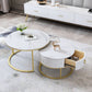 Slate Coffee Table Glam Nesting Coffee Table Set with Storage Drawers Clearhalo 'Coffee & Accent Tables' 'Coffee Tables' 'coffee_tables' 'furn' 'furn_coffee_tables' 'Furniture' 'Living Room Furniture' 6765037