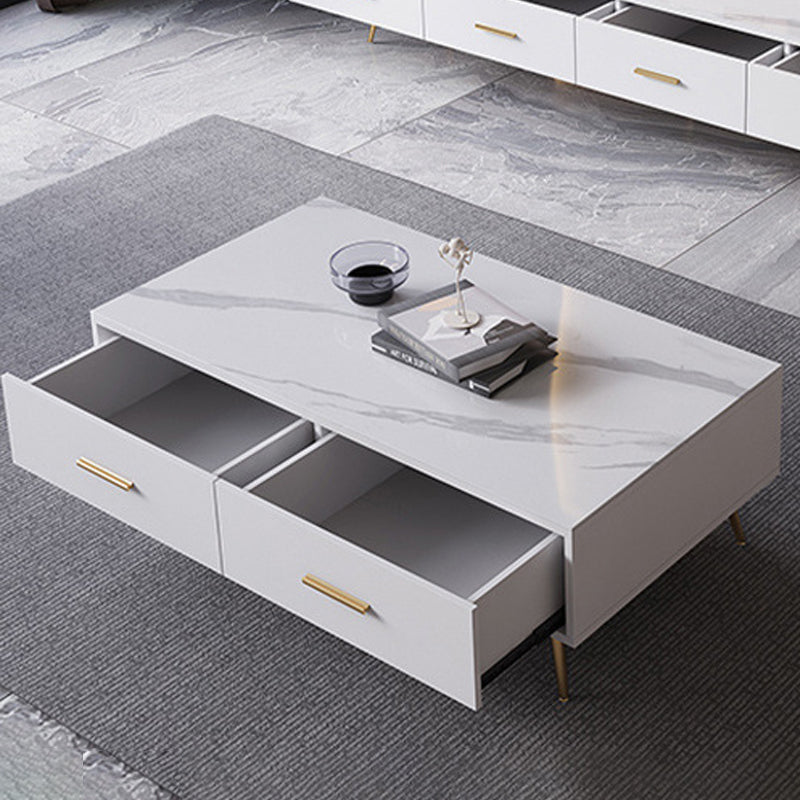 Slate Coffee Table Glam Nesting Coffee Table Set with Storage Drawers Clearhalo 'Coffee & Accent Tables' 'Coffee Tables' 'coffee_tables' 'furn' 'furn_coffee_tables' 'Furniture' 'Living Room Furniture' 6765039