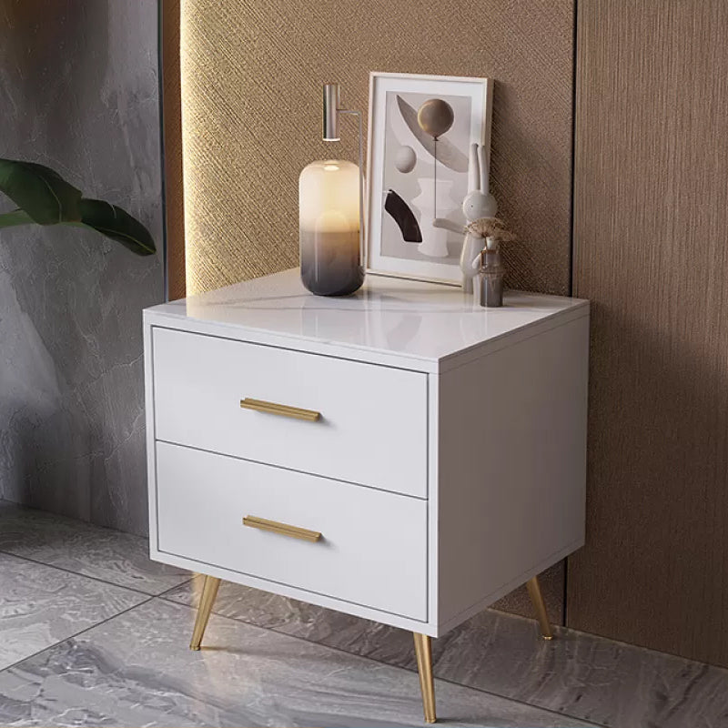 Slate Coffee Table Glam Nesting Coffee Table Set with Storage Drawers 20"L x 14"W x 24"H White Clearhalo 'Coffee & Accent Tables' 'Coffee Tables' 'coffee_tables' 'furn' 'furn_coffee_tables' 'Furniture' 'Living Room Furniture' 6765041