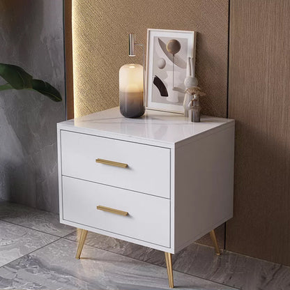 Slate Coffee Table Glam Nesting Coffee Table Set with Storage Drawers 20"L x 14"W x 24"H White Clearhalo 'Coffee & Accent Tables' 'Coffee Tables' 'coffee_tables' 'furn' 'furn_coffee_tables' 'Furniture' 'Living Room Furniture' 6765041