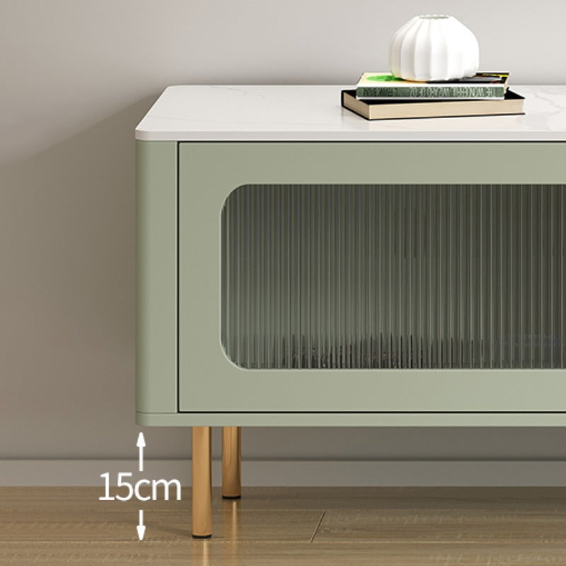 Table basse Glam Table basse simple à 4 pieds avec tiroirs de rangement