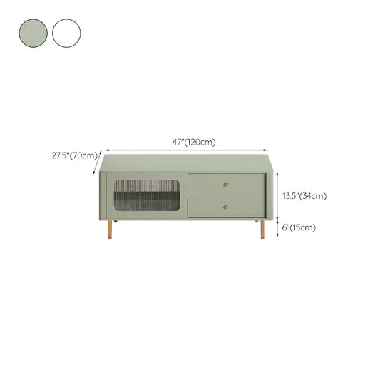 Glam Coffee Table 4 Legs Single Coffee Table with Storage Drawers