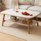17"H Contemporary Coffee Table Solid Wood Single Cocktail Table