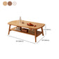 17"H Contemporary Coffee Table Solid Wood Single Cocktail Table