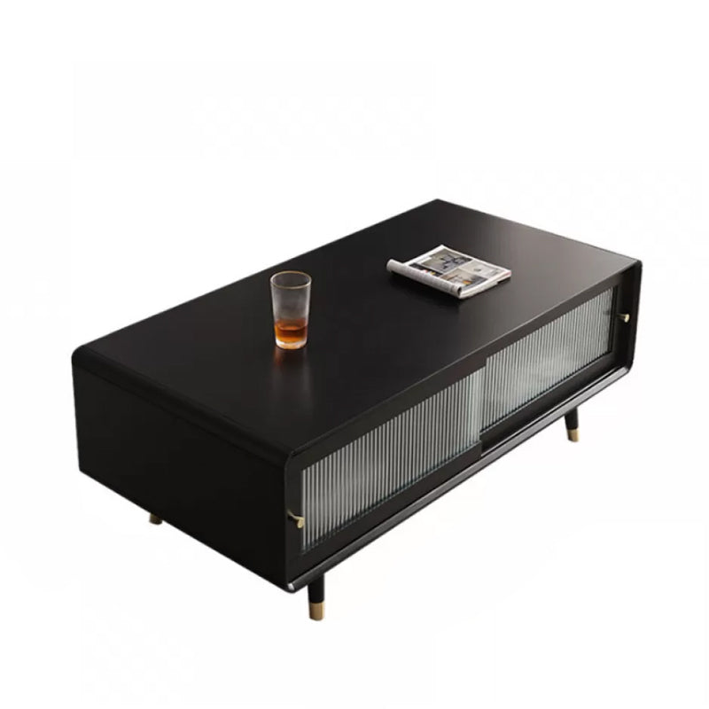 Solid Wood Rectangle Cocktail Table Modern No Distressing Single Coffee Table Black Clearhalo 'Coffee & Accent Tables' 'Coffee Tables' 'coffee_tables' 'furn' 'furn_coffee_tables' 'Furniture' 'Living Room Furniture' 6765096
