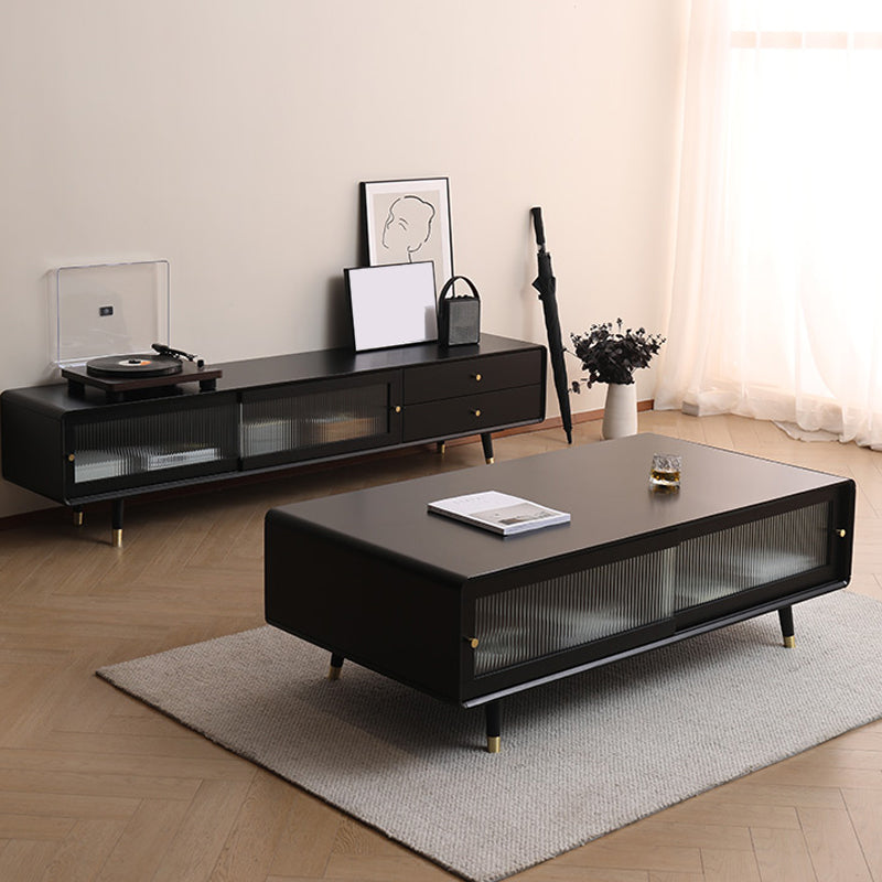 Solid Wood Rectangle Cocktail Table Modern No Distressing Single Coffee Table Clearhalo 'Coffee & Accent Tables' 'Coffee Tables' 'coffee_tables' 'furn' 'furn_coffee_tables' 'Furniture' 'Living Room Furniture' 6765102