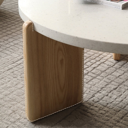 コンテンポラリーコーヒーテーブル3脚ラウンドストーンコーヒーカクテルテーブル