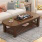 20"H Contemporary Coffee Table Solid Wood Storage Cocktail Table