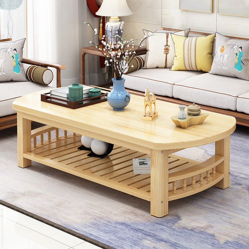 Contemporary Coffee Table Storage Solid Wood Coffee Cocktail Table Clearhalo 'Coffee & Accent Tables' 'Coffee Tables' 'coffee_tables' 'furn' 'furn_coffee_tables' 'Furniture' 'Living Room Furniture' 6765184