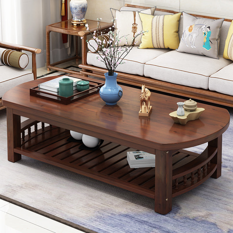 Contemporary Coffee Table Storage Solid Wood Coffee Cocktail Table Dark Brown Clearhalo 'Coffee & Accent Tables' 'Coffee Tables' 'coffee_tables' 'furn' 'furn_coffee_tables' 'Furniture' 'Living Room Furniture' 6765194