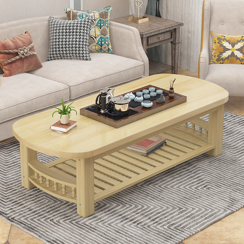 20"H moderner Couchtisch aus massivem Holz mit Stauraum für Kaffee und Cocktails