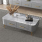 16"H Glam Coffee Table Rectangle 4 Legs Coffee Cocktail Table Clearhalo 'Coffee & Accent Tables' 'Coffee Tables' 'coffee_tables' 'furn' 'furn_coffee_tables' 'Furniture' 'Living Room Furniture' 6765223