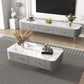 16"H Glam Coffee Table Rectangle 4 Legs Coffee Cocktail Table Clearhalo 'Coffee & Accent Tables' 'Coffee Tables' 'coffee_tables' 'furn' 'furn_coffee_tables' 'Furniture' 'Living Room Furniture' 6765224