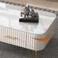 16"H Glam Coffee Table Rectangle 4 Legs Coffee Cocktail Table Clearhalo 'Coffee & Accent Tables' 'Coffee Tables' 'coffee_tables' 'furn' 'furn_coffee_tables' 'Furniture' 'Living Room Furniture' 6765226