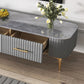 16"H Glam Coffee Table Rectangle 4 Legs Coffee Cocktail Table Clearhalo 'Coffee & Accent Tables' 'Coffee Tables' 'coffee_tables' 'furn' 'furn_coffee_tables' 'Furniture' 'Living Room Furniture' 6765228