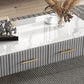 16"H Glam Coffee Table Rectangle 4 Legs Coffee Cocktail Table Clearhalo 'Coffee & Accent Tables' 'Coffee Tables' 'coffee_tables' 'furn' 'furn_coffee_tables' 'Furniture' 'Living Room Furniture' 6765229