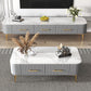 16"H Glam Coffee Table Rectangle 4 Legs Coffee Cocktail Table Clearhalo 'Coffee & Accent Tables' 'Coffee Tables' 'coffee_tables' 'furn' 'furn_coffee_tables' 'Furniture' 'Living Room Furniture' 6765234