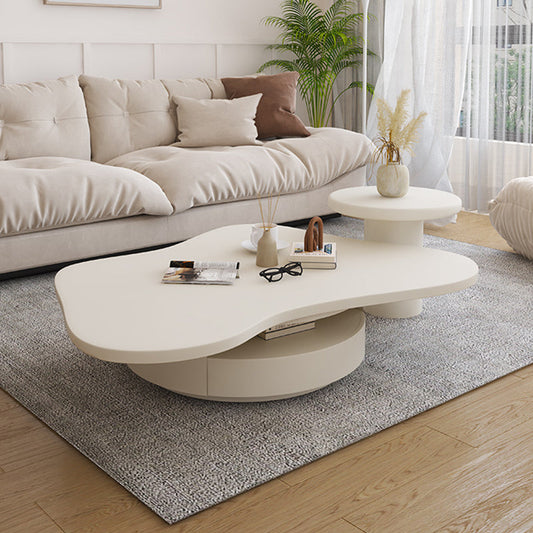 31" Wide Contemporary Coffee Table Pedestal Coffee Cocktail Table