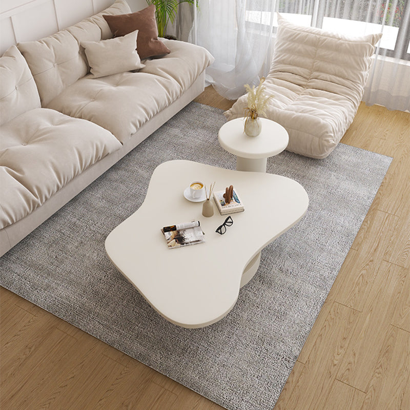 31" Wide Contemporary Coffee Table Pedestal Coffee Cocktail Table Pine Clearhalo 'Coffee & Accent Tables' 'Coffee Tables' 'coffee_tables' 'furn' 'furn_coffee_tables' 'Furniture' 'Living Room Furniture' 6765284