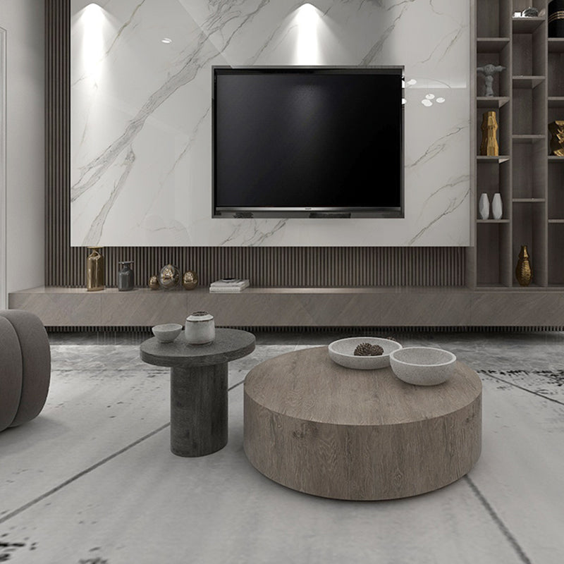Contemporary Coffee Table Set Wooden Round Coffee Cocktail Table Clearhalo 'Coffee & Accent Tables' 'Coffee Tables' 'coffee_tables' 'furn' 'furn_coffee_tables' 'Furniture' 'Living Room Furniture' 6765296