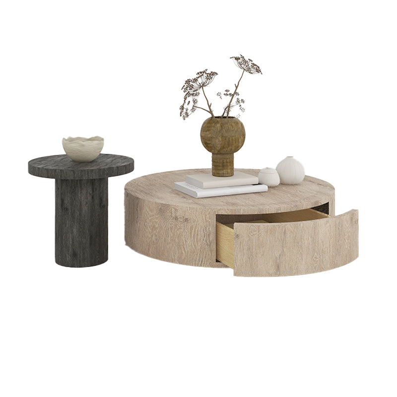 Contemporary Coffee Table Set Wooden Round Coffee Cocktail Table Clearhalo 'Coffee & Accent Tables' 'Coffee Tables' 'coffee_tables' 'furn' 'furn_coffee_tables' 'Furniture' 'Living Room Furniture' 6765298