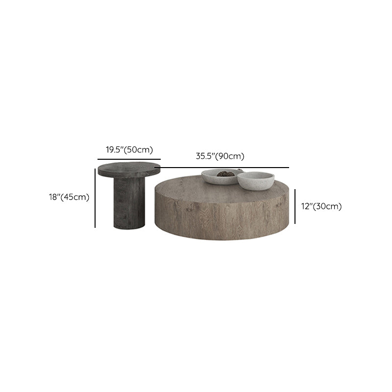 Contemporary Coffee Table Set Wooden Round Coffee Cocktail Table Clearhalo 'Coffee & Accent Tables' 'Coffee Tables' 'coffee_tables' 'furn' 'furn_coffee_tables' 'Furniture' 'Living Room Furniture' 6765313