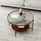 Modern Single Coffee Table Round Glass Coffee Table with 4 Legs