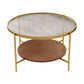 Modern Single Coffee Table Round Glass Coffee Table with 4 Legs