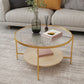 Modern Single Coffee Table Round Glass Coffee Table with 4 Legs