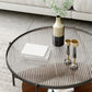 Modern Single Coffee Table Round Glass Coffee Table with 4 Legs