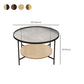 Modern Single Coffee Table Round Glass Coffee Table with 4 Legs