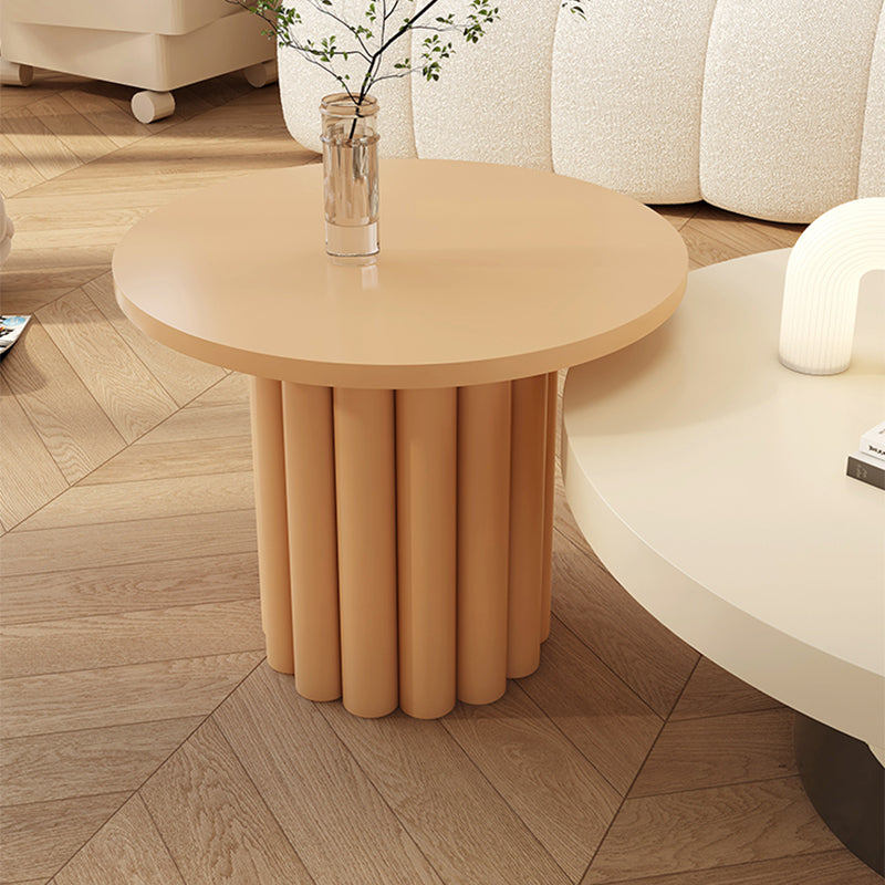 Contemporary Coffee Table Wooden Pedestal Round Coffee Cocktail Table Clearhalo 'Coffee & Accent Tables' 'Coffee Tables' 'coffee_tables' 'furn' 'furn_coffee_tables' 'Furniture' 'Living Room Furniture' 6765364