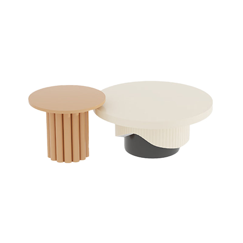 Contemporary Coffee Table Wooden Pedestal Round Coffee Cocktail Table Clearhalo 'Coffee & Accent Tables' 'Coffee Tables' 'coffee_tables' 'furn' 'furn_coffee_tables' 'Furniture' 'Living Room Furniture' 6765366