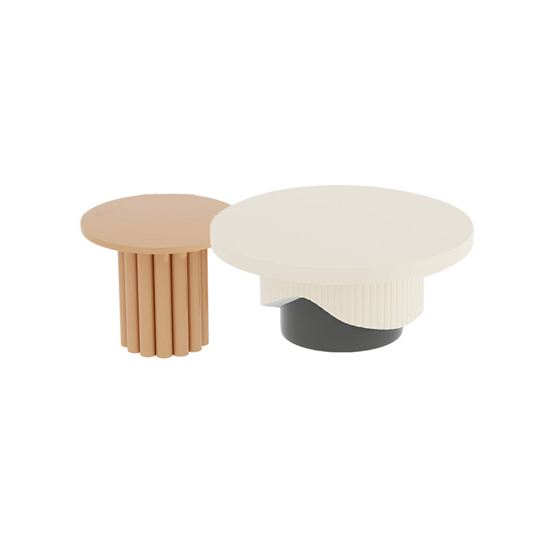 Contemporary Coffee Table Wooden Pedestal Round Coffee Cocktail Table Clearhalo 'Coffee & Accent Tables' 'Coffee Tables' 'coffee_tables' 'furn' 'furn_coffee_tables' 'Furniture' 'Living Room Furniture' 6765371
