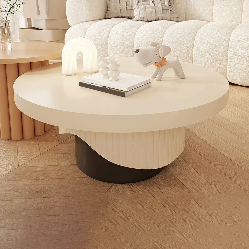 Contemporary Coffee Table Wooden Pedestal Round Coffee Cocktail Table Clearhalo 'Coffee & Accent Tables' 'Coffee Tables' 'coffee_tables' 'furn' 'furn_coffee_tables' 'Furniture' 'Living Room Furniture' 6765374