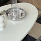 16"H Contemporary Coffee Table White 3 Legs Coffee Cocktail Table Clearhalo 'Coffee & Accent Tables' 'Coffee Tables' 'coffee_tables' 'furn' 'furn_coffee_tables' 'Furniture' 'Living Room Furniture' 6765388
