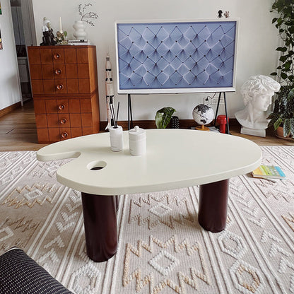 16"H Contemporary Coffee Table White 3 Legs Coffee Cocktail Table 37"L x 22"W x 17"H Clearhalo 'Coffee & Accent Tables' 'Coffee Tables' 'coffee_tables' 'furn' 'furn_coffee_tables' 'Furniture' 'Living Room Furniture' 6765391